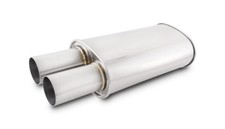 Vibrant Streetpower Oval Muffler w/3.00in Round Straight Cut Tip 2.50in Inlet 