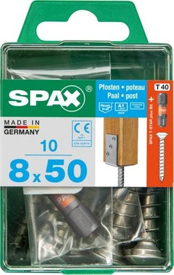 Spax Pfostenschrauben 8.0 x 50 mm TX 40 - 10 Stk.  Schraube