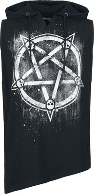 Gothicana by EMP Herren schwarzes Tank-Top mit Kapuze und Gothic-Motiven