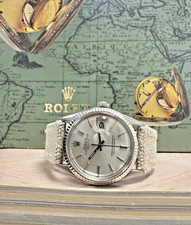 Mens Rolex Oyster Perpetual Datejust Stainless Steel Silver Dial 36mm Watch 1601 7