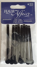 HAIR AFFAIRE Metal FLAT CLIPS, 8 pcs - BLACK