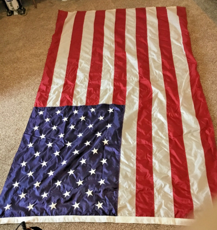 5 by 8 Foot Annin Nyl-Brite USA Flag  Nylon Made in USA Preowned GREAT CONDITION