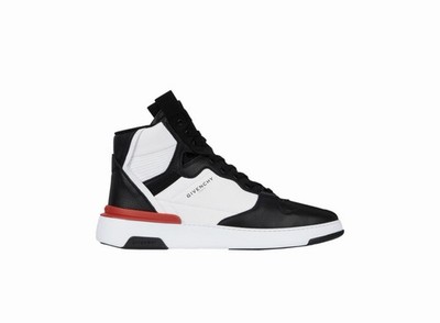 Givenchy Men's Black White Leather High Top Paneled Wing High Sneaker Size 44/11