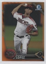 2016 Bowman Chrome Prospects Orange Refractor 20/25 Yoan Lopez #BCP144 fm0