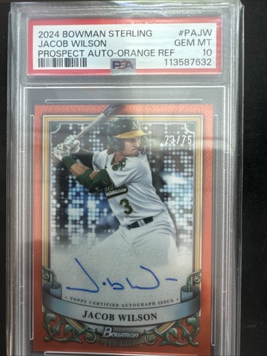 Jacob Wilson [Orange] #PA-JW 2024 Bowman Sterling Prospect Autograph card