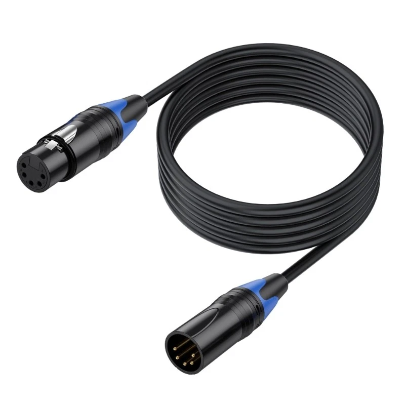 5pin XLR Male to Female DMX512 Cable Wire Audioed Amplifier Mixers Connect Cord - Image 3 of 4