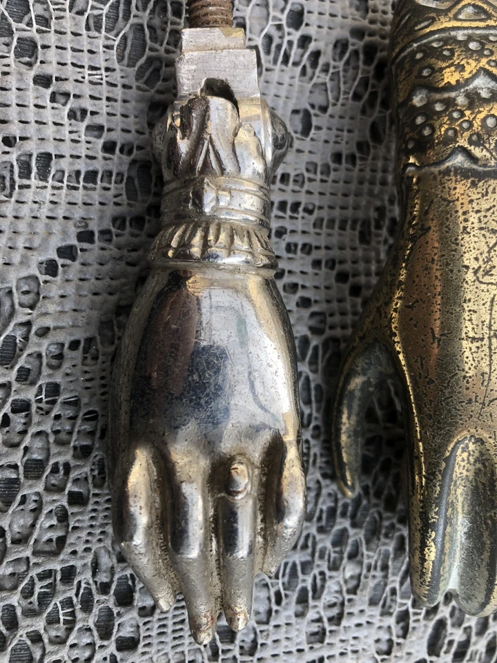 heurtoir de porte ancien Lot De 2 A La Main Baguée Art Populaire - Photo 4/4