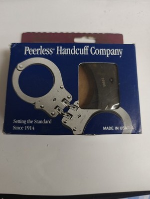 Peerless Model 802C Hinge-Linked Handcuffs & Keys  Black Oxide Finish
