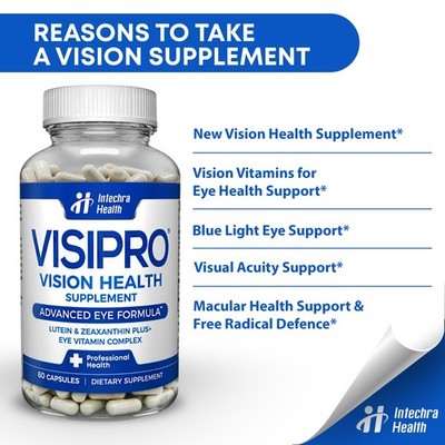 VISIPRO Vision Vitamins Supplement for Eye Health Support - 60 Capsules