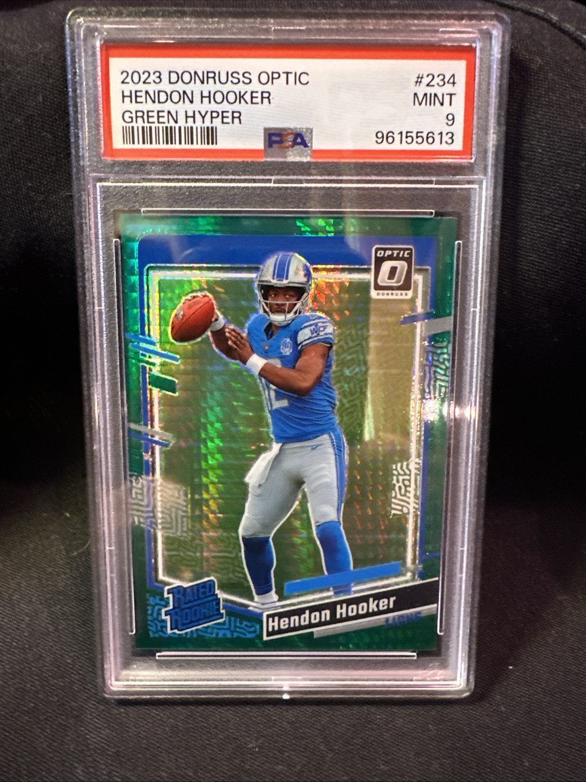 2023 Donruss Optic Hendon Hooker GREEN HYPER RATED ROOKIE RC PSA 10 GEM #234