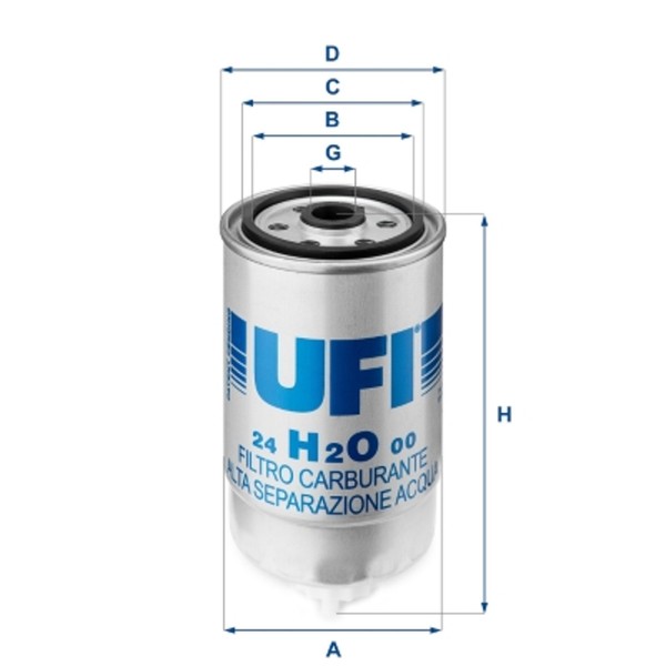 Kraftstofffilter UFI 24.H2O.00 Filtereinsatz FüR Lancia Fiat Alfa KIA Peugeot 1-image