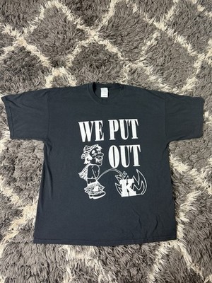 Vintage We Put Out T Shirt Adult XL Black Front / Back Short Sleeve Parody Funny
