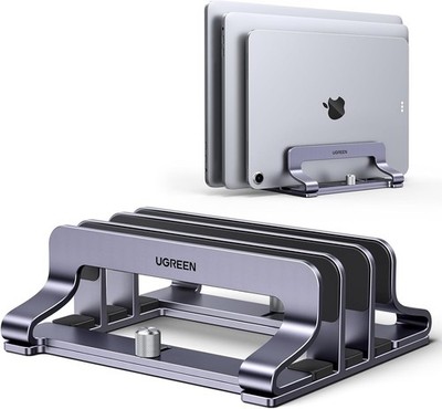 UGREEN Vertikaler Laptop Ständer für Schreibtisch Verstellbar Laptop Halter Dock Aluminium Des