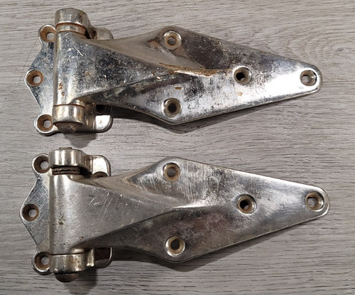 Hinges Kayson Freezer Door #1071-A Heavy Duty 7.5" Nickel / Brass Pair Surface