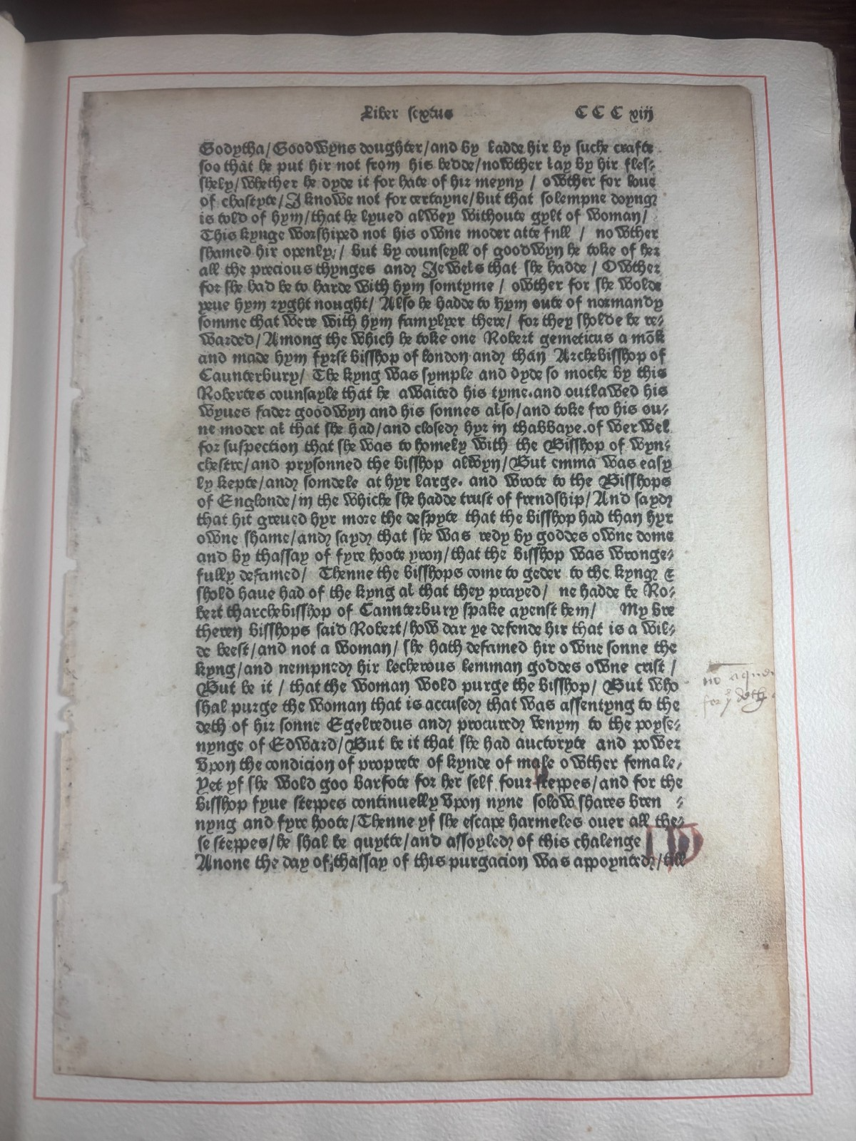 1482 William Caxton Incunable Leaf, The Polycronicon, England’s First Printer