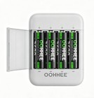 OOHHEE 4x AA 3600mWh Rechargeable Lithium Batteries 1.5V White Fast Charging Box — photo 3