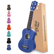 Soprano Ukulele 21 Inch Basswood Ukeleles for Beginners Four Strings Hawaiian...