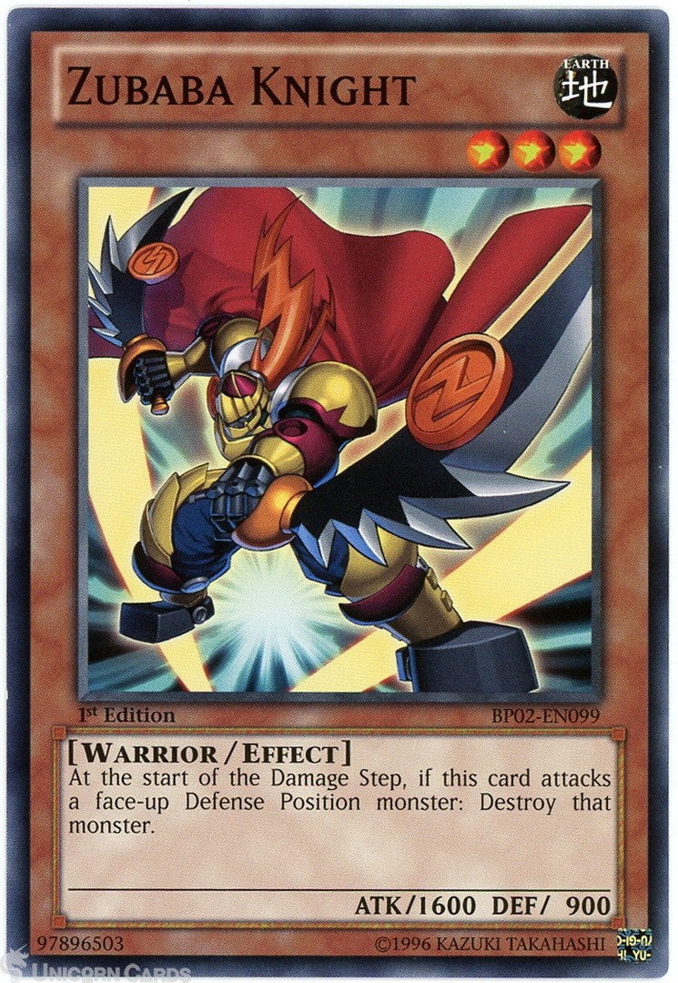 BP02-EN099 Zubaba Knight : Mosaic Rare 1st Edition Mint YuGiOh Card