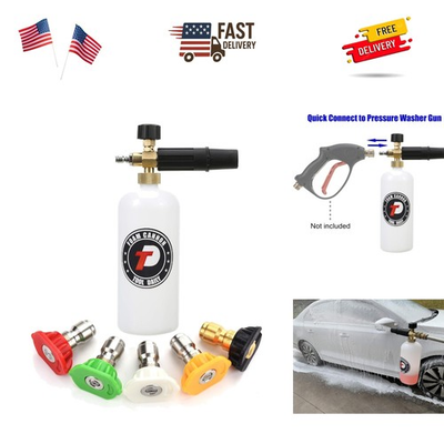 #ad Luxury Foam Cannon 1L with 5 Adjustable Nozzle Tips 3000 PSI for Car Wash amp; More $41.99