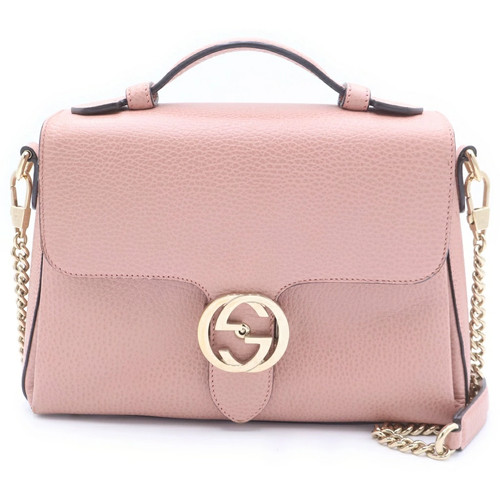 Gucci Calf Leather 2WAY Shoulder Handbag Pink M510302 B Used