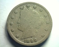 1899 LIBERTY NICKEL GOOD+ G+ NICE ORIGINAL COIN BOBS COINS FAST 99c SHIPMENT
