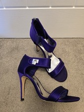 Karen Millen Strap Gorgeous Shoes. Party Heels. Purple. Padlock Detail