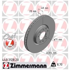 Zimmermann 2 Bremsscheiben + 1 Satz Beläge vorne 25991642