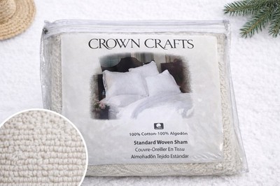 New Vintage Crown Crafts Pillow Sham Wedding Ring Cream Fringe Standard Cottage