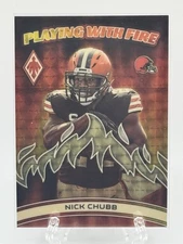 2023 Panini Phoenix - Playing with Fire Nick Chubb #PWF-6 Silver 1/1 Gold vinyl