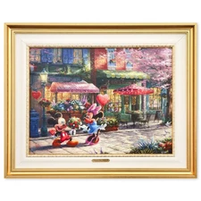 Thomas Kinkade- Hand Embellished Giclee on Canvas "Mickey and Minnie Sweetheart