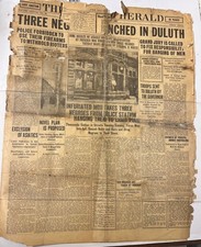 RARE 1920 newspaper ~ Lynching Hanging 3 Blac...