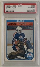 1982 O-PEE-CHEE #105 GRANT FUHR ROOKIE RC PSA 10 HALL OF FAME LOW POP OILERS