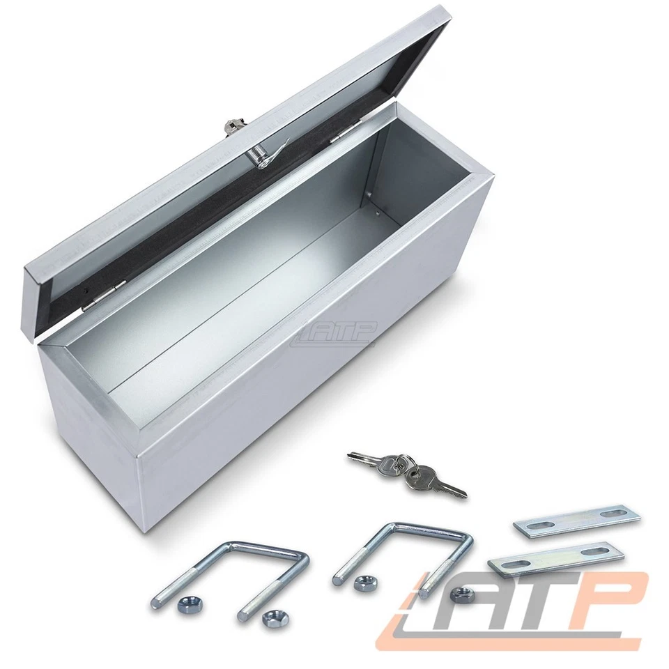 ENVA DEICHSELBOX METALLBOX VERZINKT ANHÄNGERBOX STAUBOX +Befestigungsmaterial - Bild 1 von 4
