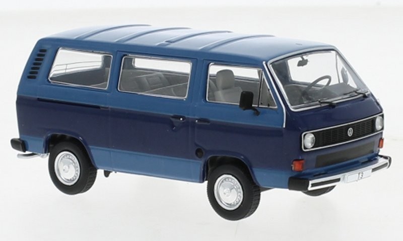 Miniature VW T3 Caravelle 1981 IXO 1/43 en métal bicolore bleu