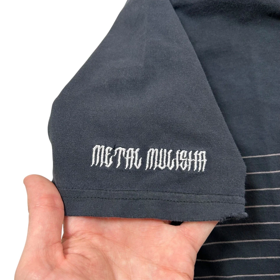 Camisa De Colección Y2k Metal Mulisha Rayas Para Hombre Talla Grande Gótica Grunge Patinador Alt Punk Foto 4 de 4