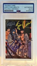 1988 Wonderama NWA WWE Jim Ross Steiner Black Akbar Signed Auto Card #74 PSA DNA