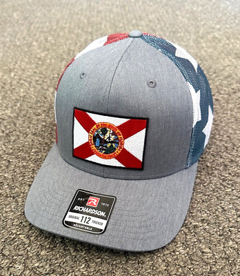 Florida Hat SnapBack Flag Trucker Mesh Cap Individually Handcrafted in Tampa Bay