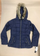 Celebrity Pink Jacket Coat Faux Fur Dark Sapphire Size Xs Cb98702-me