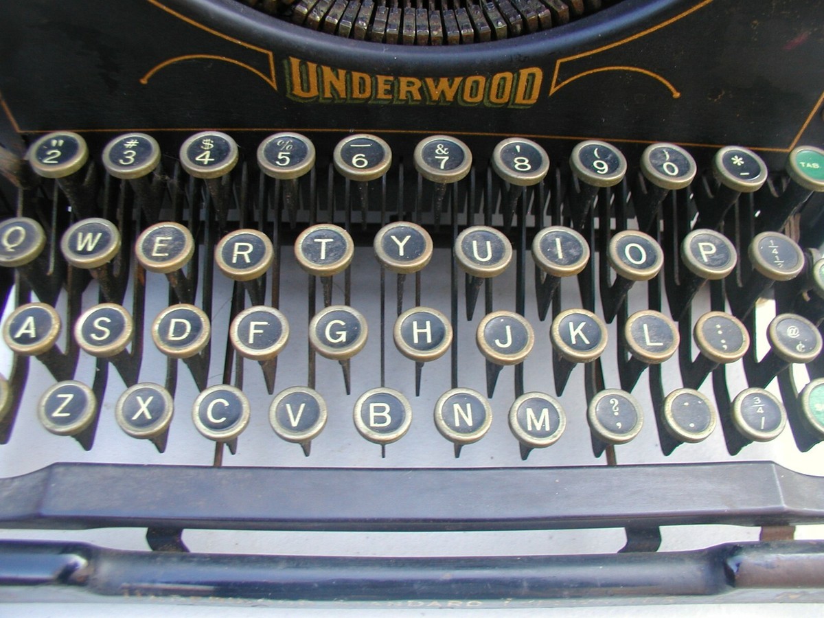 UNDERWOOD No.5 Black Steel Standard Typewriter Vintage, Antique