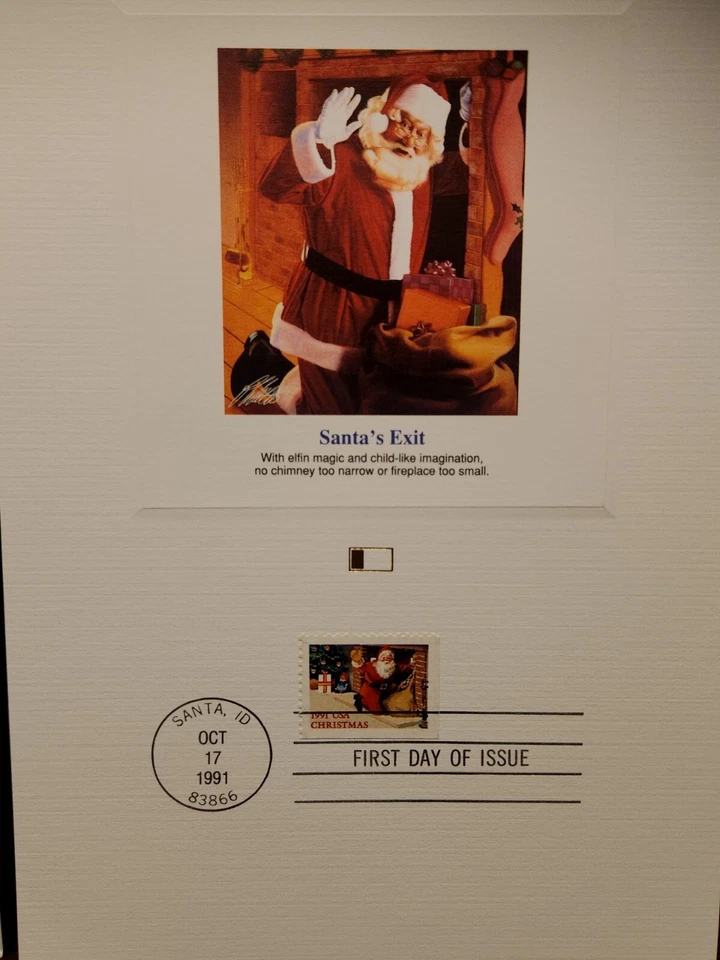 PROOFCARDS 1991 SANTA STAMP W/ POSTCARD ~FIRST DAY OF  ISSUE! - Image 3 of 4