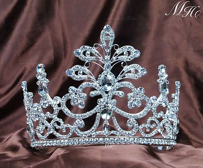 Floral Tiaras Crowns Clear Crystal Women Diadem Wedding  display picture 1