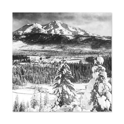 CHS Sisson Stadt Berg Shasta Winter 1900 Foto großer Wandbilddruck quadratisch 24x24