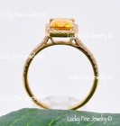 1.66 ct 14k White Gold Ladies Natural Citrine  & Diamond Ring Halo Emerald Cut — photo 5