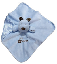 Carters Lovey Security Blanket Plush Puppy Dog Blue Brown Too Cute For Words