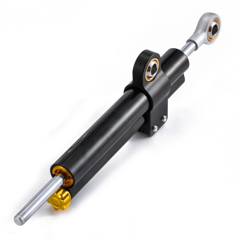 Universal Motorcycle Steering Damper Stabilizer Adjustable Ohlin 2-tube Black - Image 3 of 4