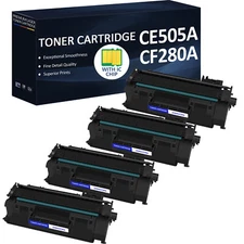 4PK CE505A Black High Yield Toner Cartridge for HP LaserJet P2055d P2055n P2035