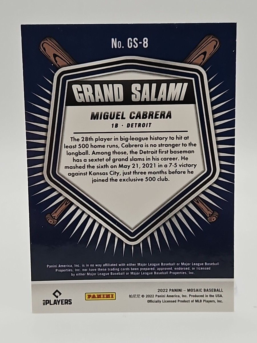 2022 Miguel Cabrera Panini Mosaic Baseball Grand Slam GS-8 Detroit