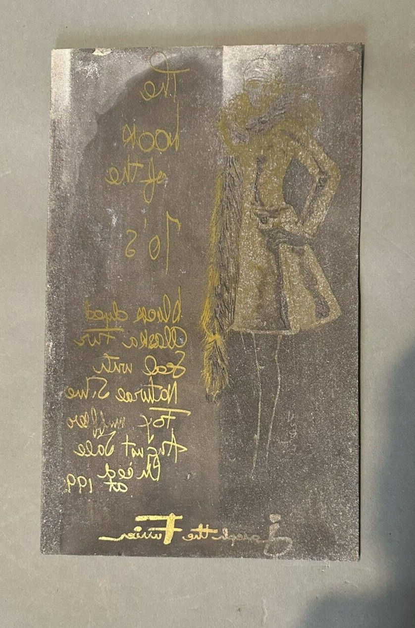 Vintage Antique Advertising Joseph the Furrier Metal Print Plate Long