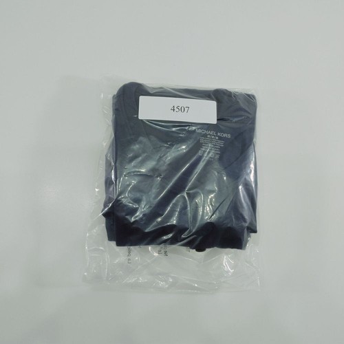 Michael Kors Navy Long Sleeve Henley Shirt Classic Logo Cotton Casual Size M - Picture 7 of 7