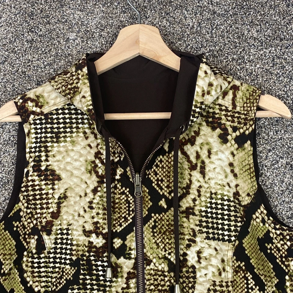 Chico's Zenergy Women's Reversible Full Zip Hoodie Vest Snake Skin/Brown NO SIZE - Image 3 of 4
